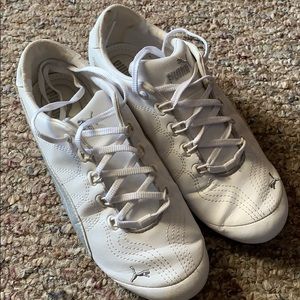 White and grey puma sneakers
